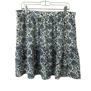 J. Crew Tiered Ruffle Mini Skirt Floral Feminine Artsy Flowy
Sz L